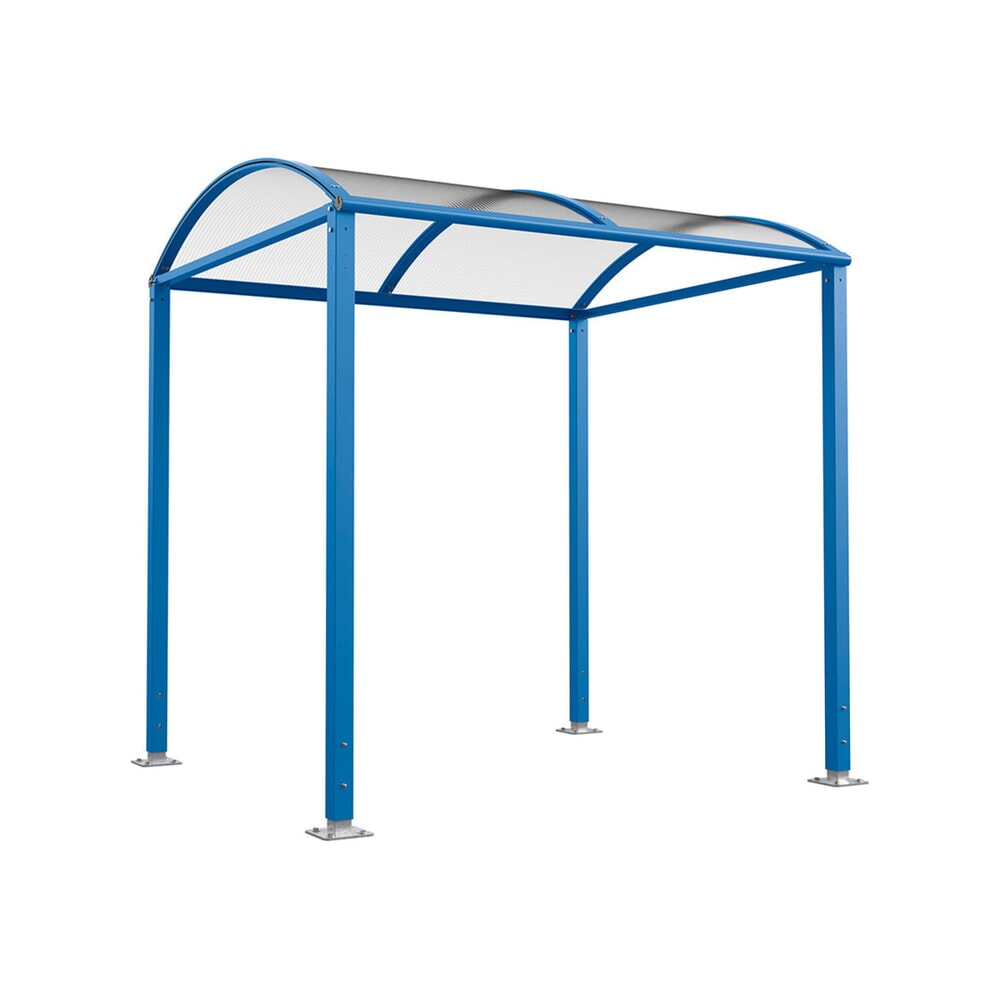 PROCITY® Fahrradüberdachung M, Grundmodell, ohne Verkleidung, blau