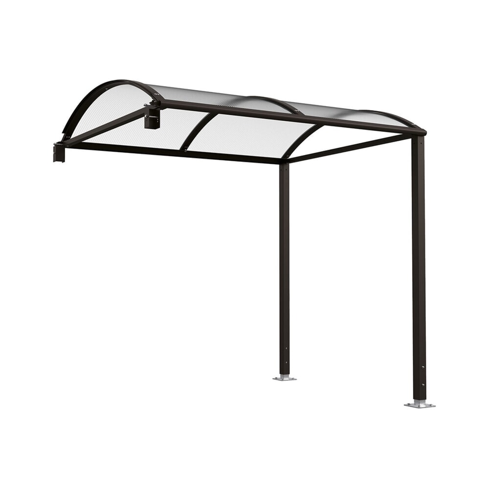 PROCITY® Fahrradüberdachung M, Anbaueinheit, ohne Verkleidung, schwarz
