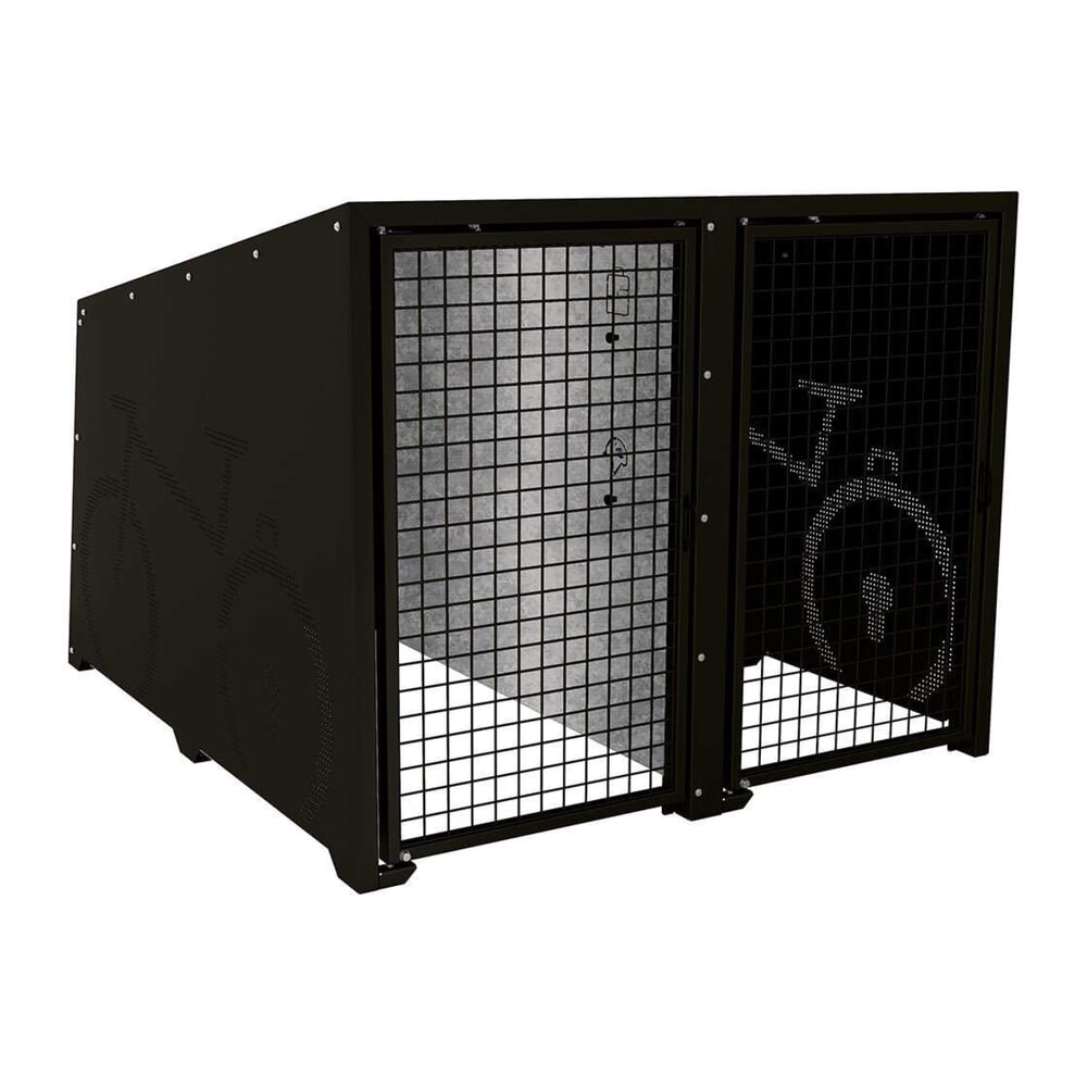 PROCITY® Fahrradbox Berlin, Grundmodul 2 Plätze, Türen beschichtet, schwarz