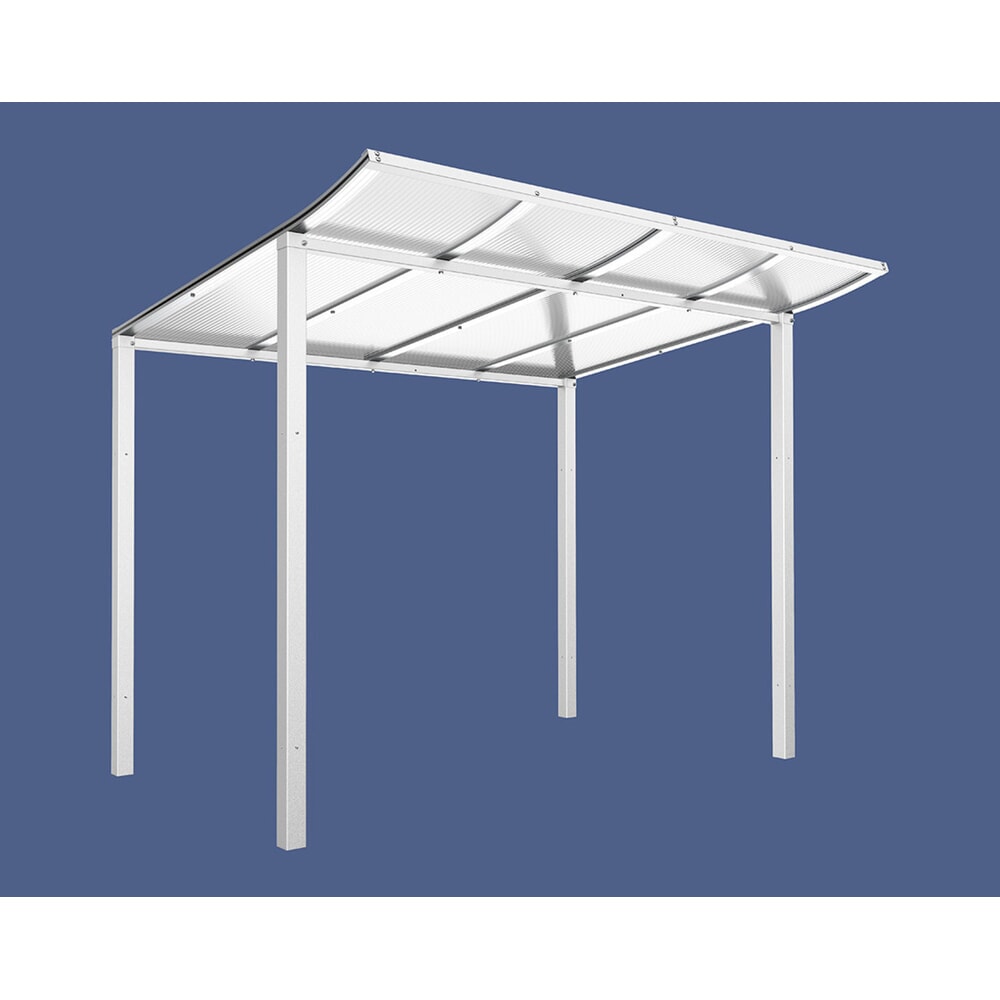 PROCITY® Fahrradüberdachung Modulo, Grundmodell, ohne Verkleidung, weiß