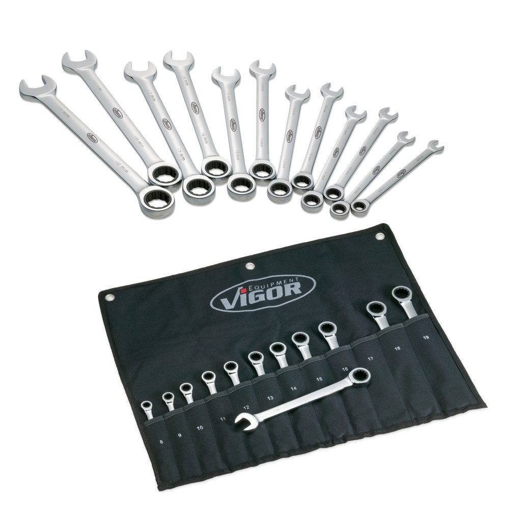 VIGOR® Doppel-Ringmaulschlüssel-Satz, 12-teilig