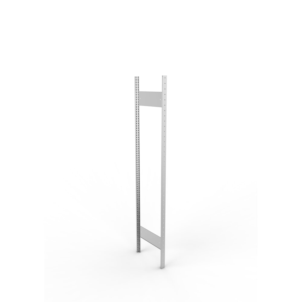 Ständerrahmen für META Fachbodenregal, geclincht, 1 Zwischenraum, HxB 2.000 x 400 mm, verzinkt