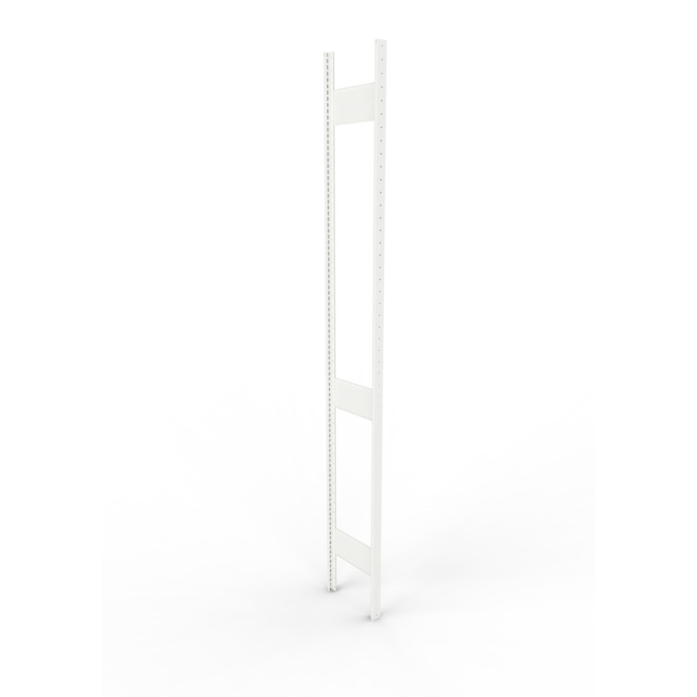 Ständerrahmen für META Fachbodenregal, geclincht, 2 Zwischenräume, HxB 2.500 x 300 mm, RAL 7035 lichtgrau
