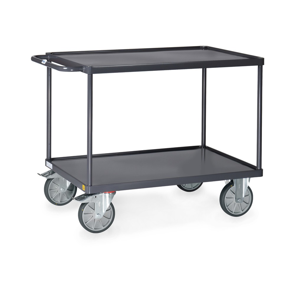 fetra® ESD-Tisch- und Montagewagen mit Stahlblechwannen à 1.000 x 700 mm