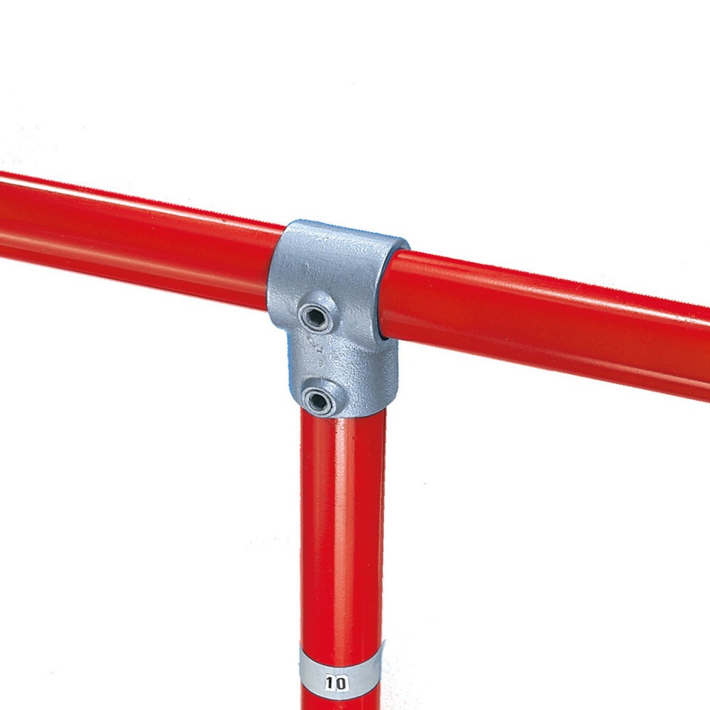 90°-Verbinder, 1 Durchgang, 1 Abgang, Aussen-Ø Rohr 48,3 mm