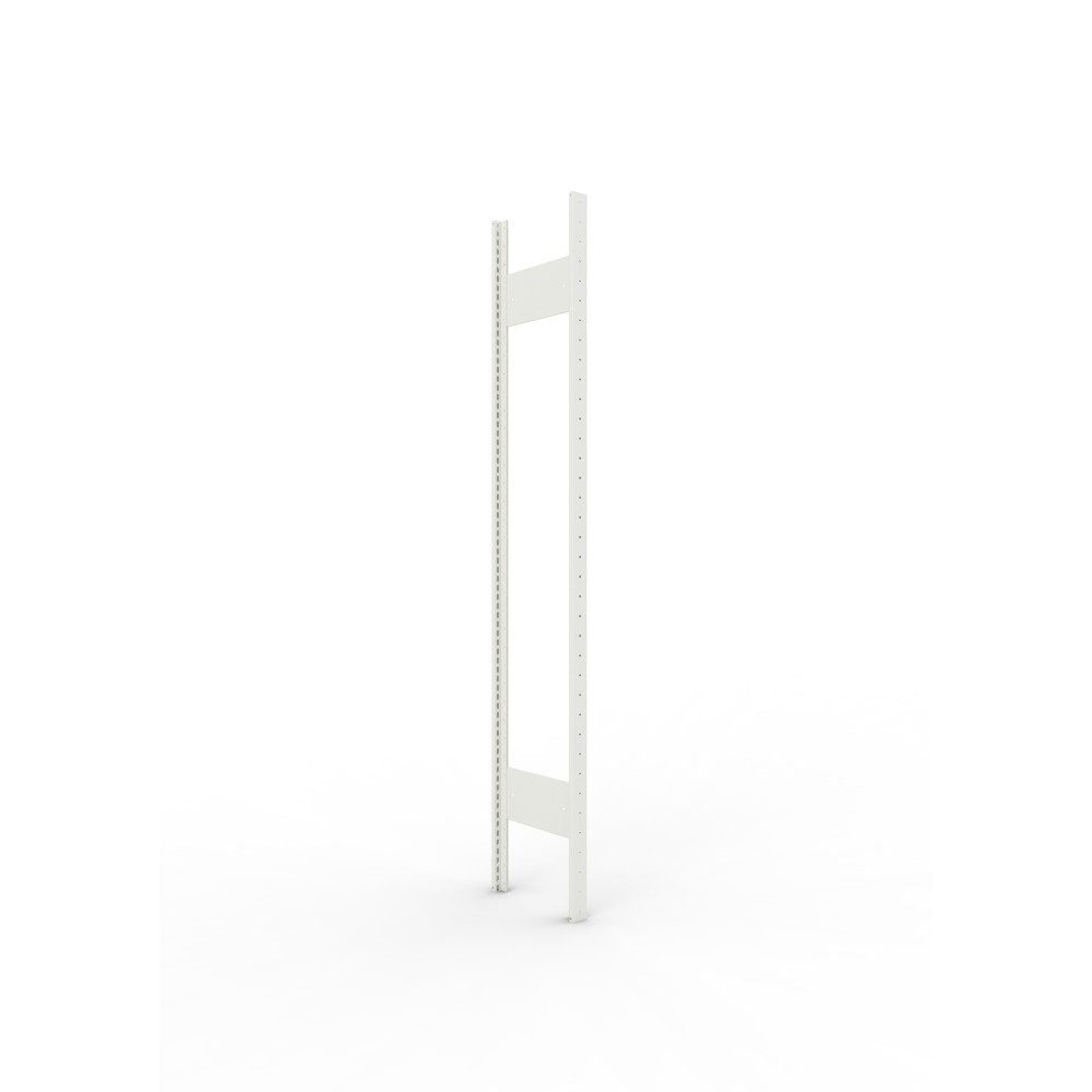 Ständerrahmen für META Fachbodenregal, geclincht, 1 Zwischenraum, HxB 1.850 x 300 mm, RAL 7035 lichtgrau