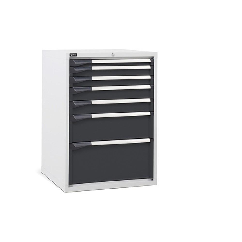 Fami MASTER Schubladenschrank, 7 Schubladen, HxBxT 1.000 x 714 x 726 mm, lichtgrau, anthrazit