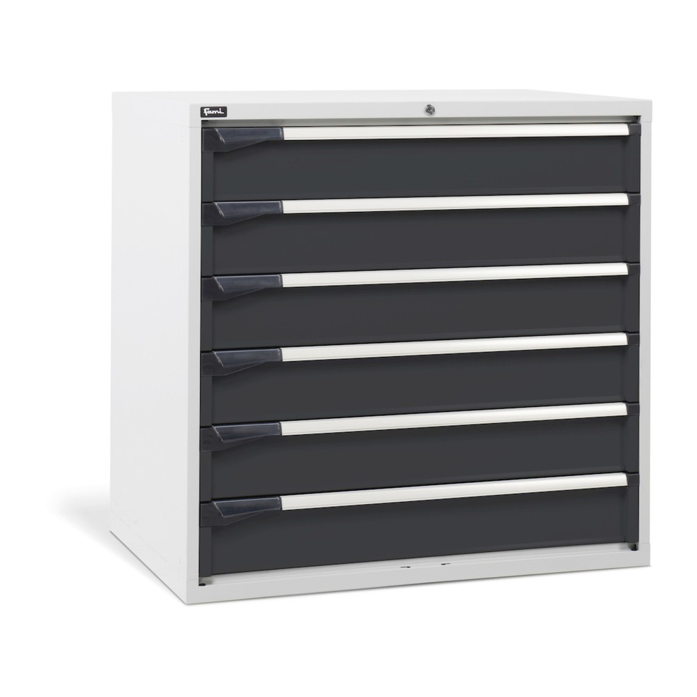 Fami MASTER Schubladenschrank, 6 Schubladen, HxBxT 1.000 x 1.020 x 726 mm, lichtgrau, anthrazit