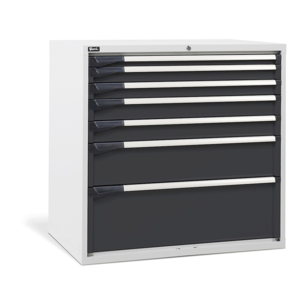 Fami MASTER Schubladenschrank, 7 Schubladen, HxBxT 1.000 x 1.020 x 726 mm, lichtgrau, anthrazit
