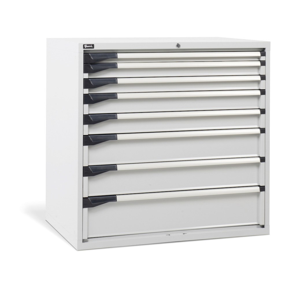 Fami MASTER Schubladenschrank, 8 Schubladen, HxBxT 1.000 x 1.020 x 726 mm, lichtgrau