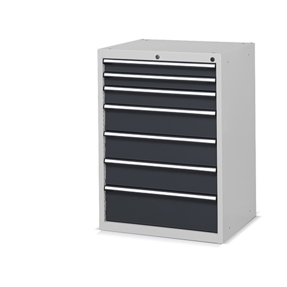 Fami FLEXA Schubladenschrank, 7 Schubladen, HxBxT 1.002 x 717 x 600 mm, lichtgrau, anthrazit