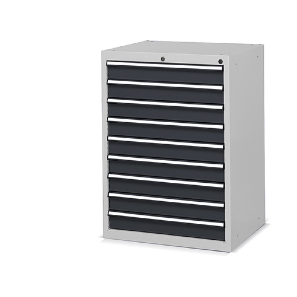 Fami FLEXA Schubladenschrank, 9 Schubladen, HxBxT 1.002 x 717 x 600 mm, lichtgrau, anthrazit