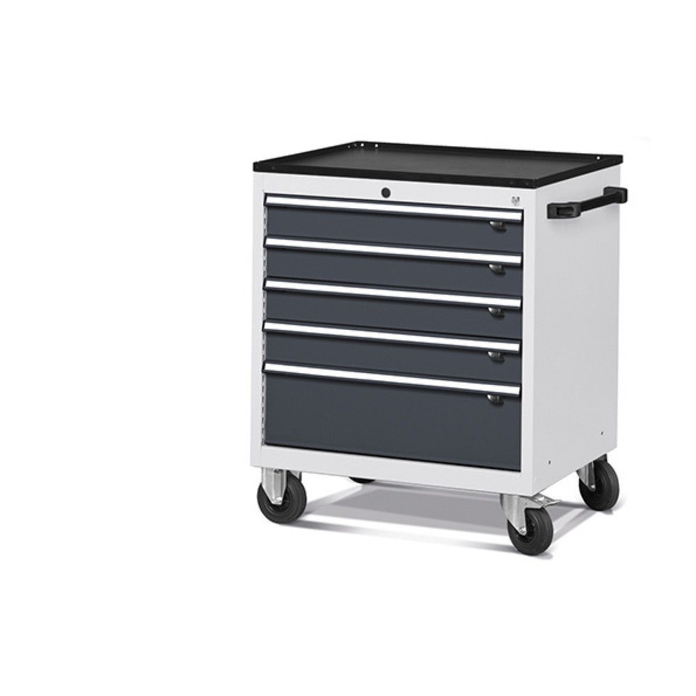 Fami FLEXA mobiler Schubladenschrank, 5 Schubladen, HxBxT 921 x 778 x 600 mm, lichtgrau, anthrazit
