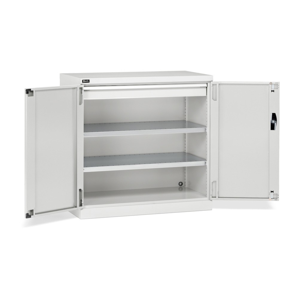 Fami PERFOM Flügeltürschrank, 1 Schublade, 3 Fachböden, HxBxT 1.000 x 1.023 x 555 mm, lichtgrau