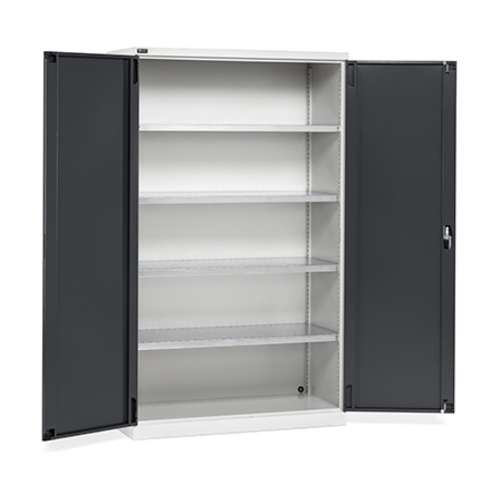 Fami PERFOM Flügeltürschrank, 4 Fachböden, HxBxT 2.000 x 1.193 x 555 mm, lichtgrau, anthrazit