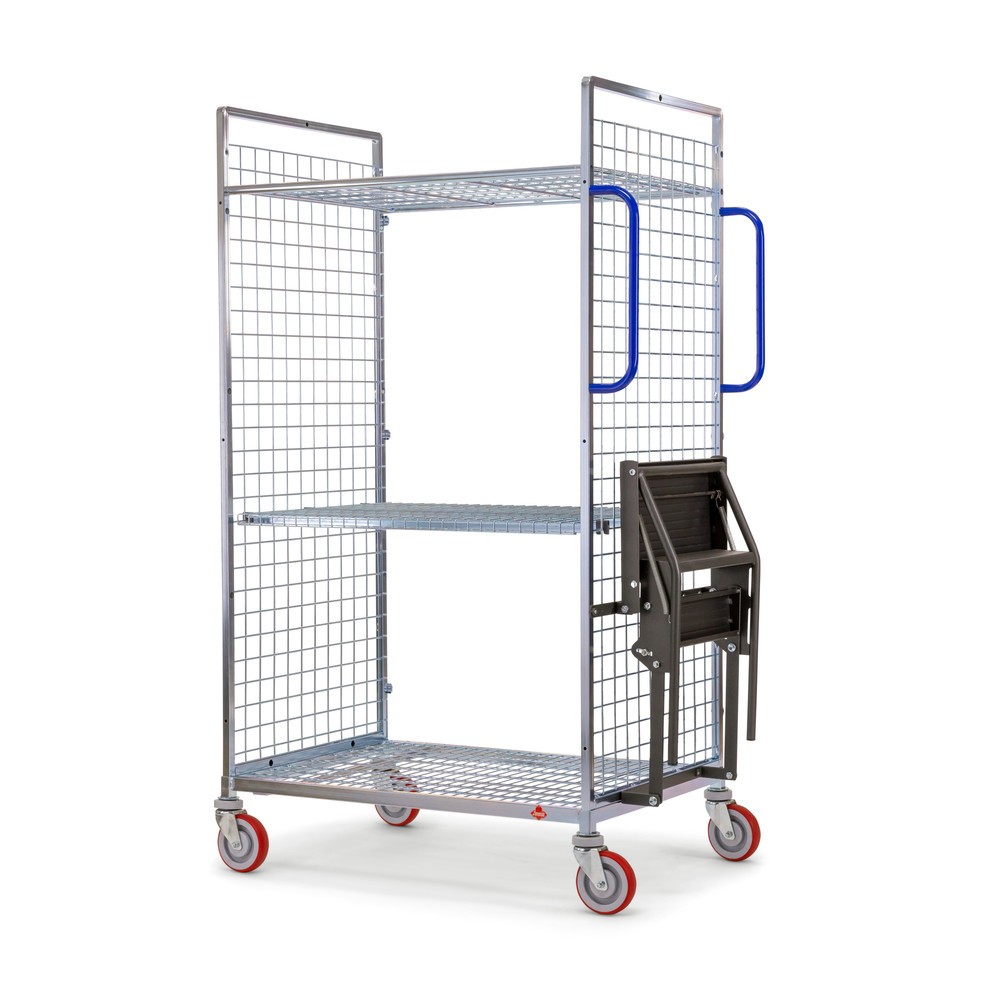 Ameise® Kommissionierwagen AK-M, 2 Gitterwände, inkl. 1 Zwischenboden, HxBxT 1.625 x 500 x 1.330 mm