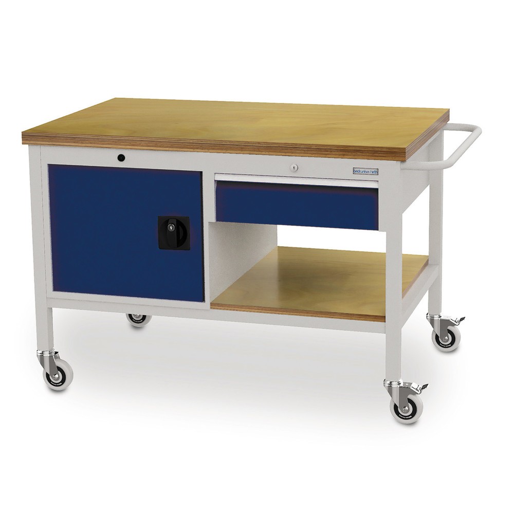 Bedrunka+Hirth Mobile Werkbank, Schrank, 1 Schublade, kobaltblau