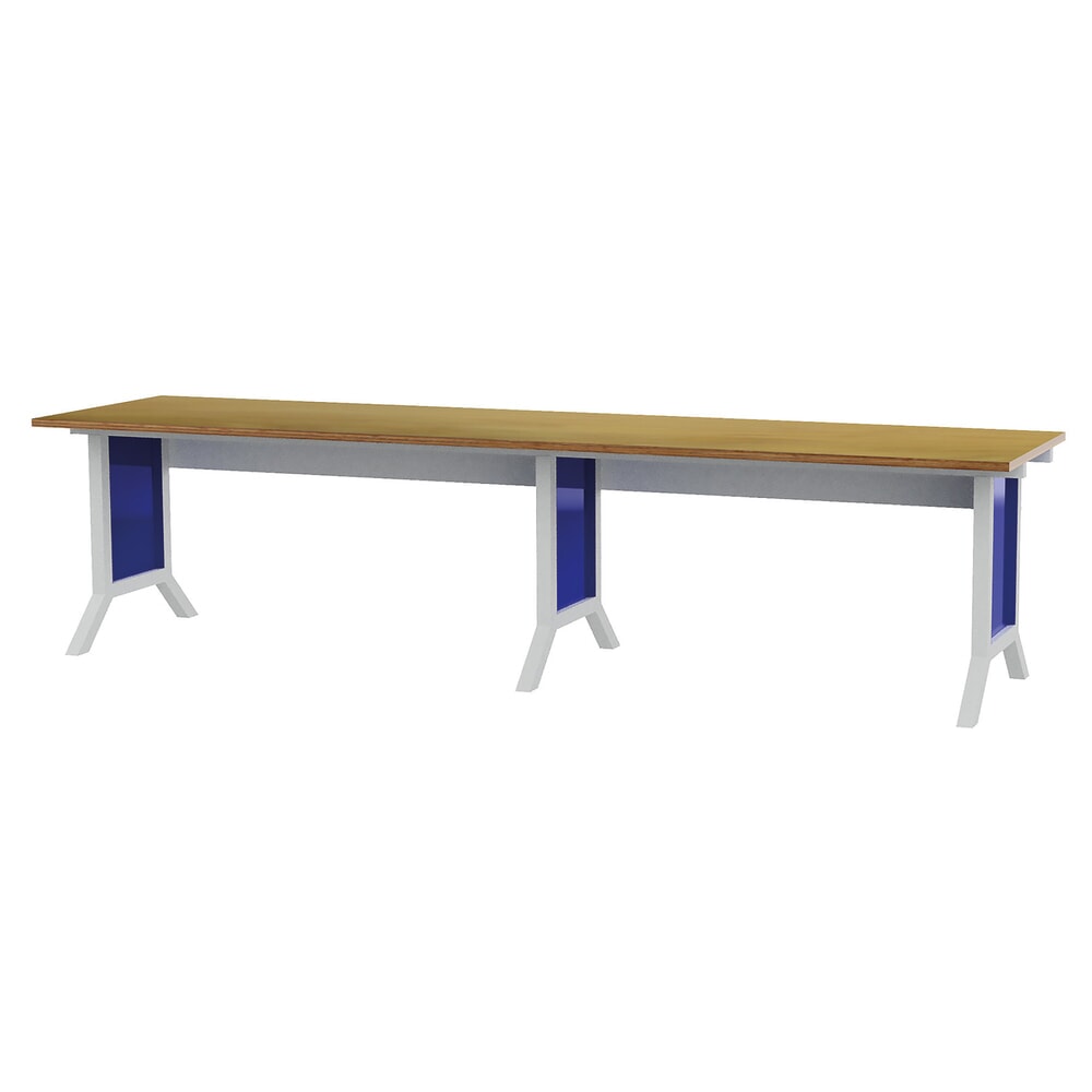 Bedrunka+Hirth Arbeitsplatzsystem-Set, 2-teilig, Höhenverstellung mit Klemmen, enzianblau