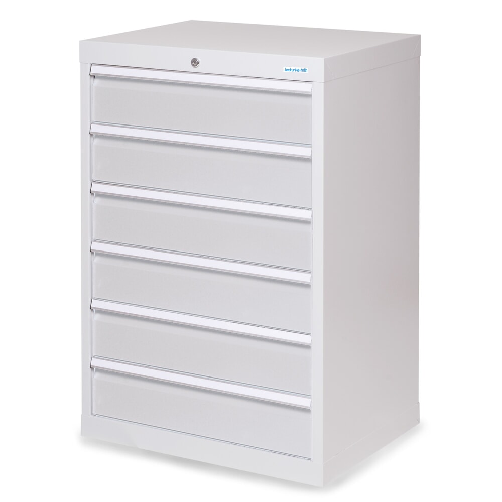 Bedrunka+Hirth Schubladenschrank Profi, Schubladen 6x150 mm, HxBxT 1.019 x 680 x 500 mm, lichtgrau/lichtgrau
