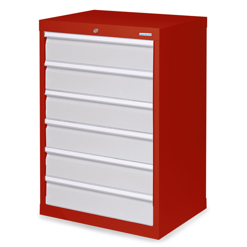 Bedrunka+Hirth Schubladenschrank Profi, Schubladen 6x150 mm, HxBxT 1.019 x 680 x 500 mm, rubinrot/lichtgrau