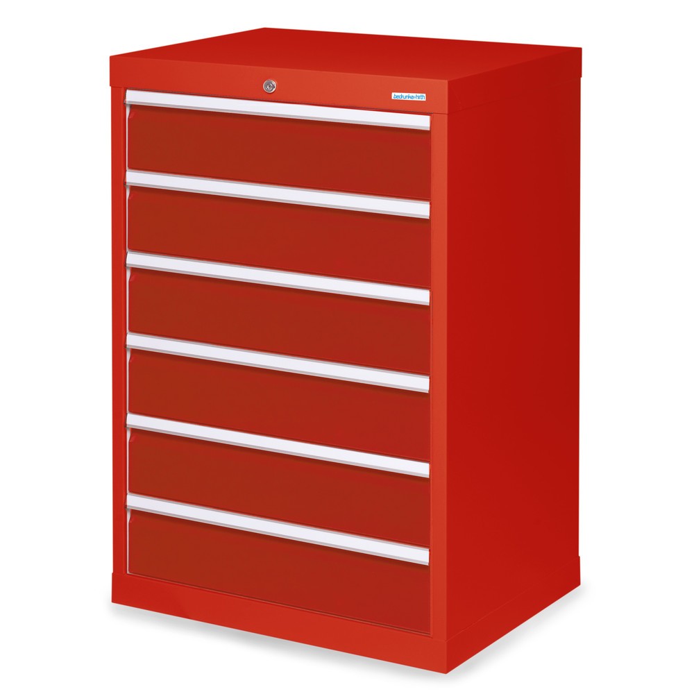Bedrunka+Hirth Schubladenschrank Profi, Schubladen 6x150 mm, HxBxT 1.019 x 680 x 500 mm, verkehrsrot/rubinrot