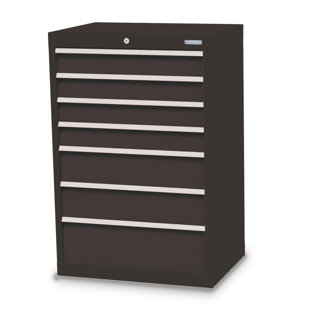 Bedrunka+Hirth Schubladenschrank Profi, Schubladen 4x100 + 2x150 + 1x200 mm, HxBxT 1.019 x 680 x 500 mm, anthrazitgrau/anthrazitgrau