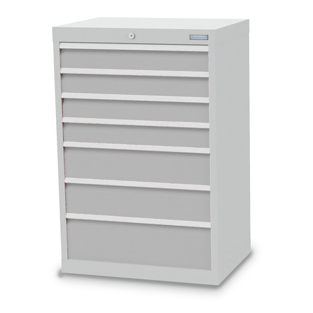 Bedrunka+Hirth Schubladenschrank Profi, Schubladen 4x100 + 2x150 + 1x200 mm, HxBxT 1.019 x 680 x 500 mm, lichtgrau/lichtgrau