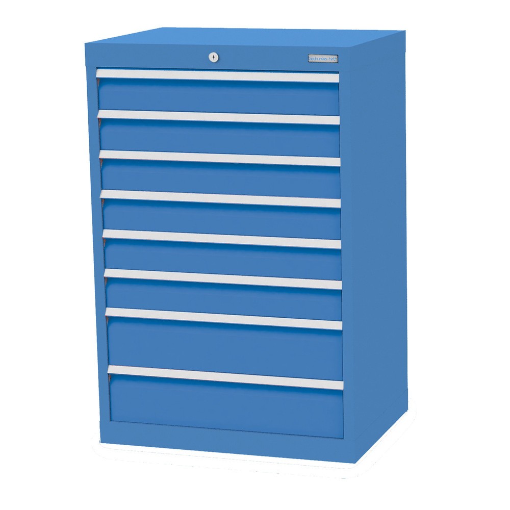 Bedrunka+Hirth Schubladenschrank Profi, Schubladen 6x100 + 2x150 mm, HxBxT 1.019 x 680 x 500 mm, lichtblau/lichtblau