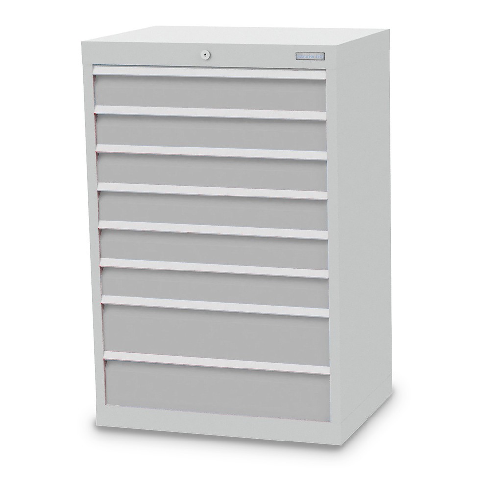 Bedrunka+Hirth Schubladenschrank Profi, Schubladen 6x100 + 2x150 mm, HxBxT 1.019 x 680 x 500 mm, lichtgrau/lichtgrau