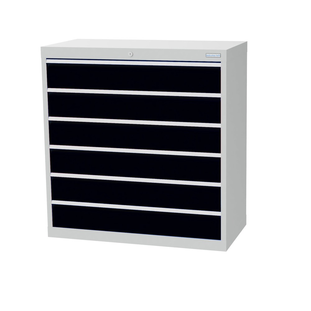 Bedrunka+Hirth Schubladenschrank Profi, Schubladen 6x150 mm, HxBxT 1.019 x 980 x 500 mm, anthrazitgrau/lichtgrau