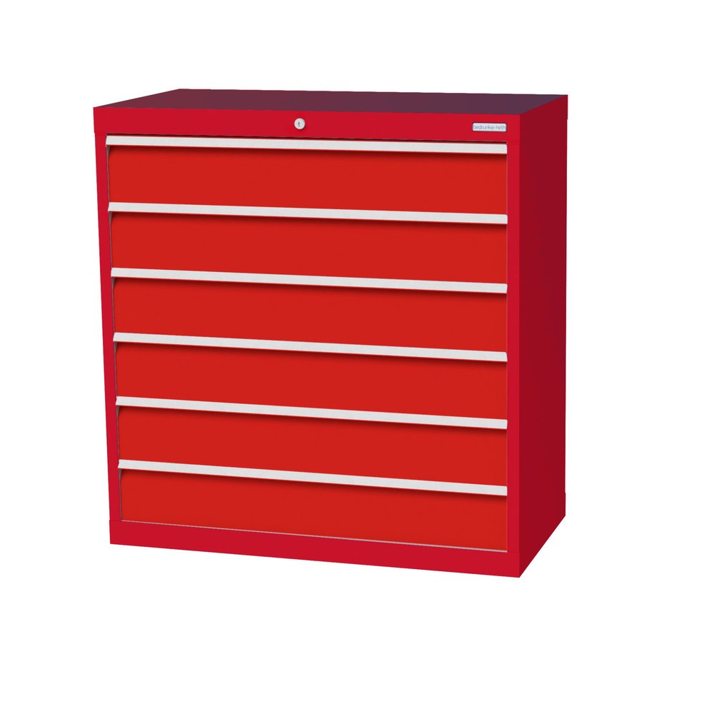 Bedrunka+Hirth Schubladenschrank Profi, Schubladen 6x150 mm, HxBxT 1.019 x 980 x 500 mm, verkehrsrot/verkehrsrot