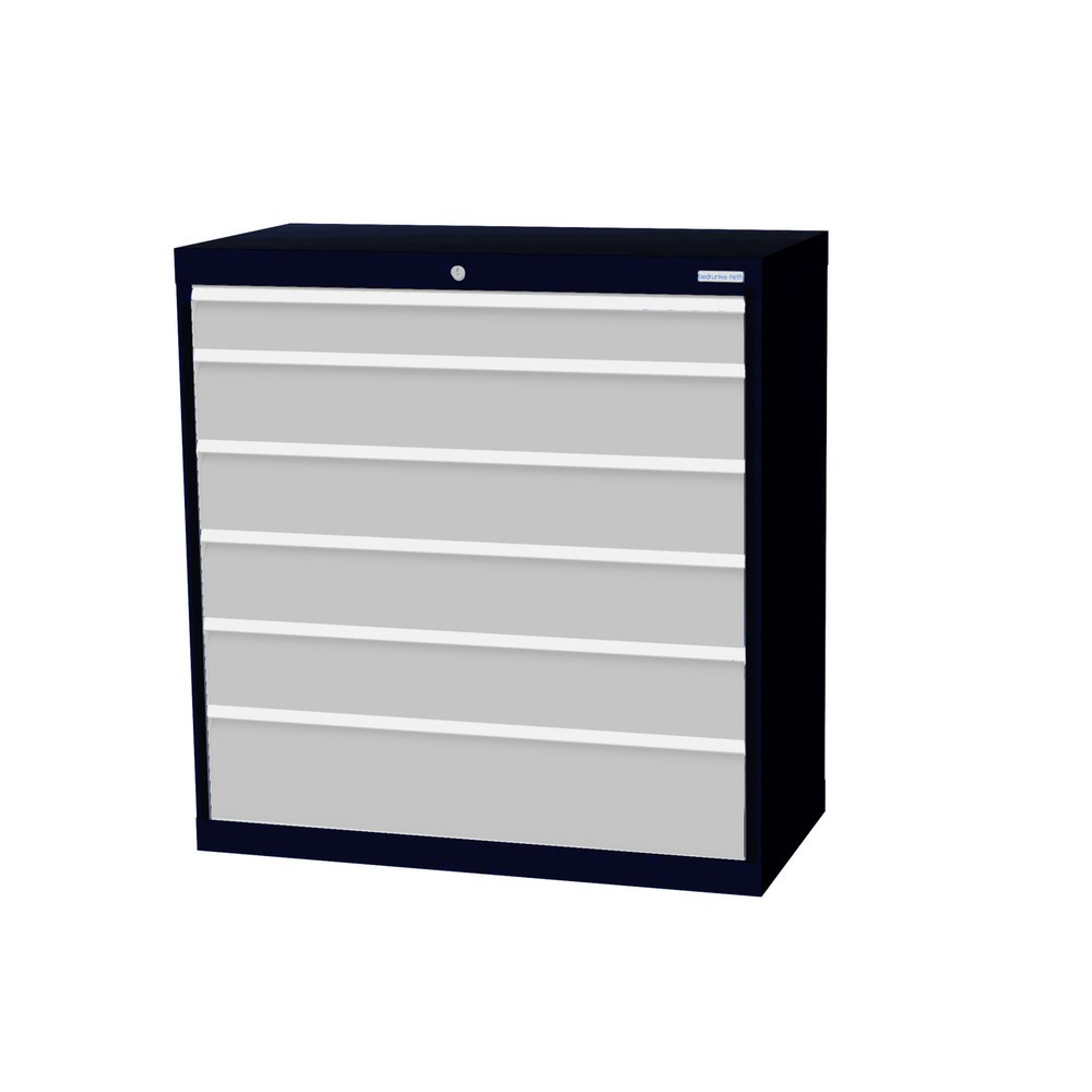 Bedrunka+Hirth Schubladenschrank Profi, Schubladen 1x100 + 4x150 + 1x200 mm, HxBxT 1.019 x 980 x 500 mm, anthrazitgrau/lichtgrau