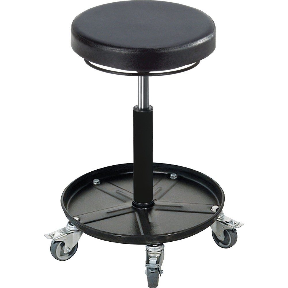 meychair Arbeitshocker, mit PU-Rundsitz, Sitzhöhe 420-550 mm, mit Schalenfuss und Feststellrollen
