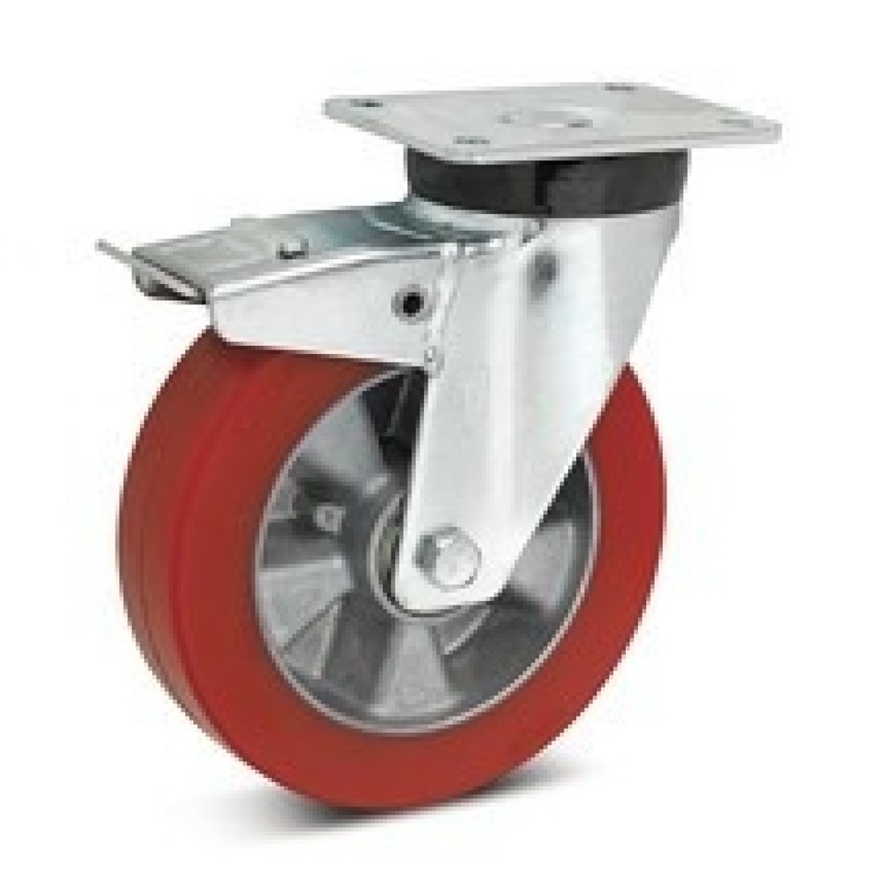 Ersatz-Lenkrolle TPE für Ameise® Wagen, inkl. Bremse, Ø x Breite 200 x 40 mm, grau