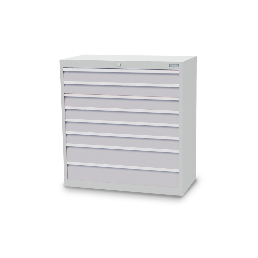 Bedrunka+Hirth Schubladenschrank Profi, Schubladen 6x100 + 2x150 mm, HxBxT 1.019 x 980 x 500 mm, lichtgrau/lichtgrau