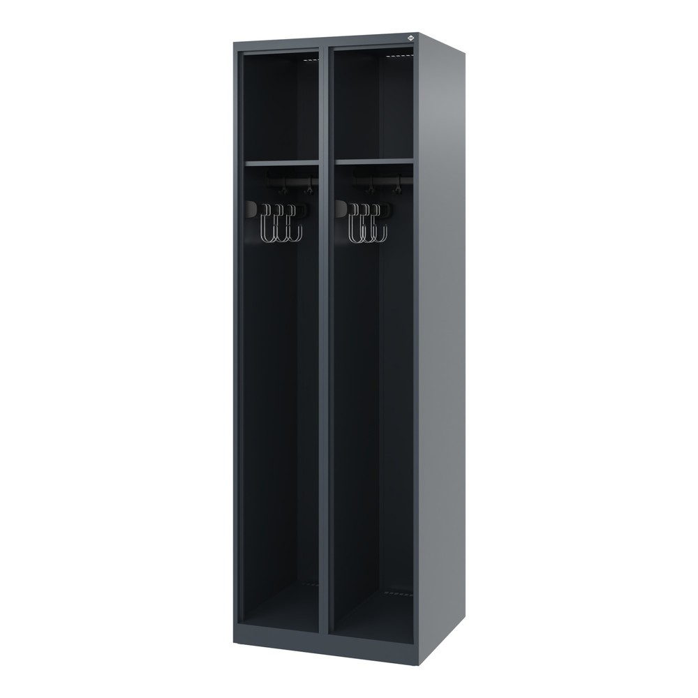 C+P Feuerwehrspind EXPERT, Bodengleiter, 2 Abteile, HxBxT 1.850 x 600 x 500 mm, anthrazitgrau