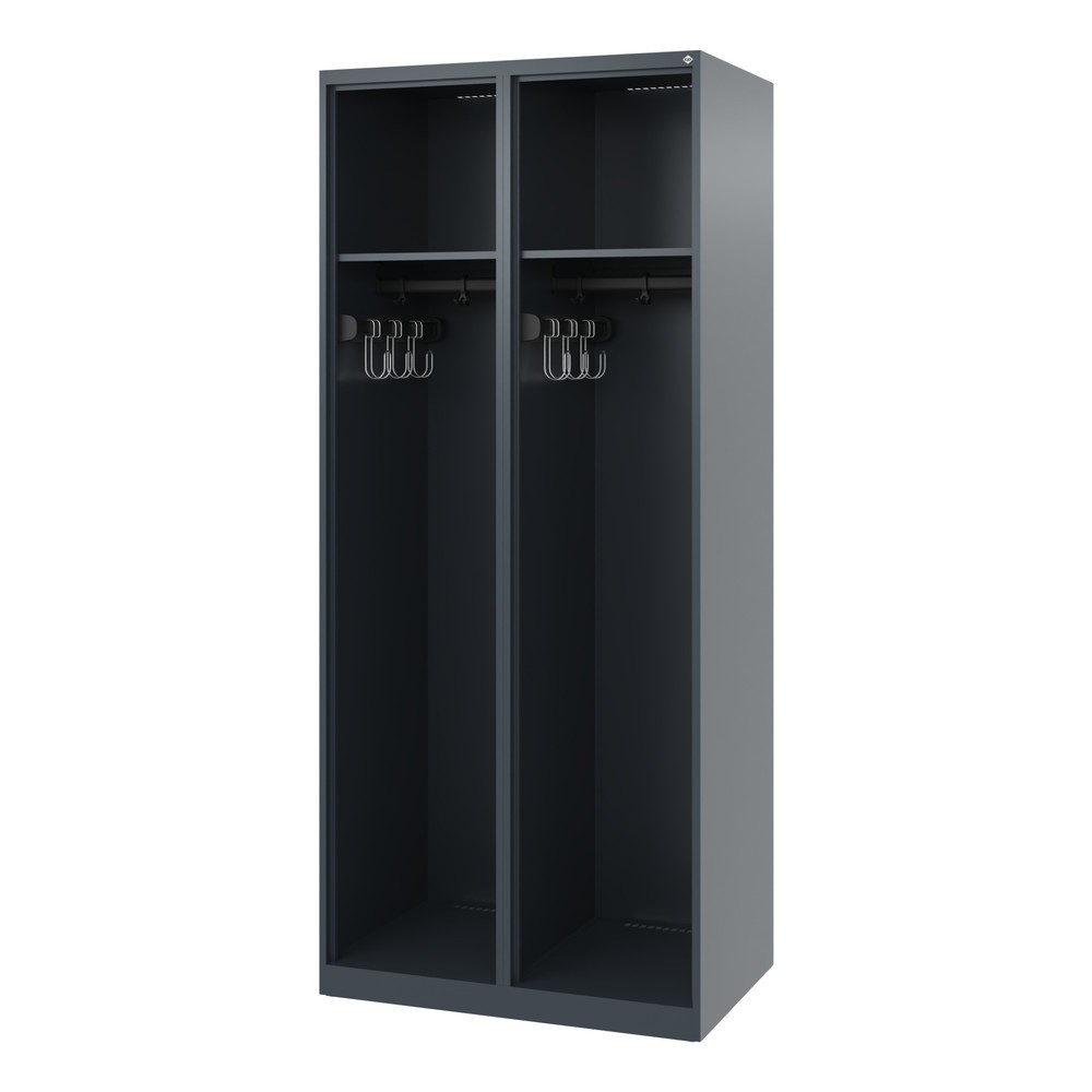 C+P Feuerwehrspind EXPERT, Bodengleiter, 2 Abteile, HxBxT 1.850 x 800 x 500 mm, anthrazitgrau