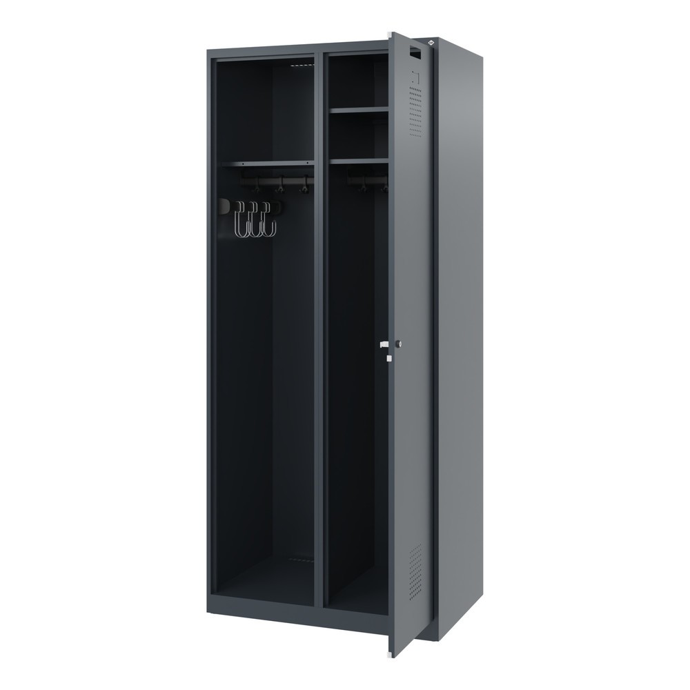 C+P Feuerwehrspind KOMBI, Bodengleiter, 1 Abteil, HxBxT 1.850 x 800 x 500 mm, anthrazitgrau