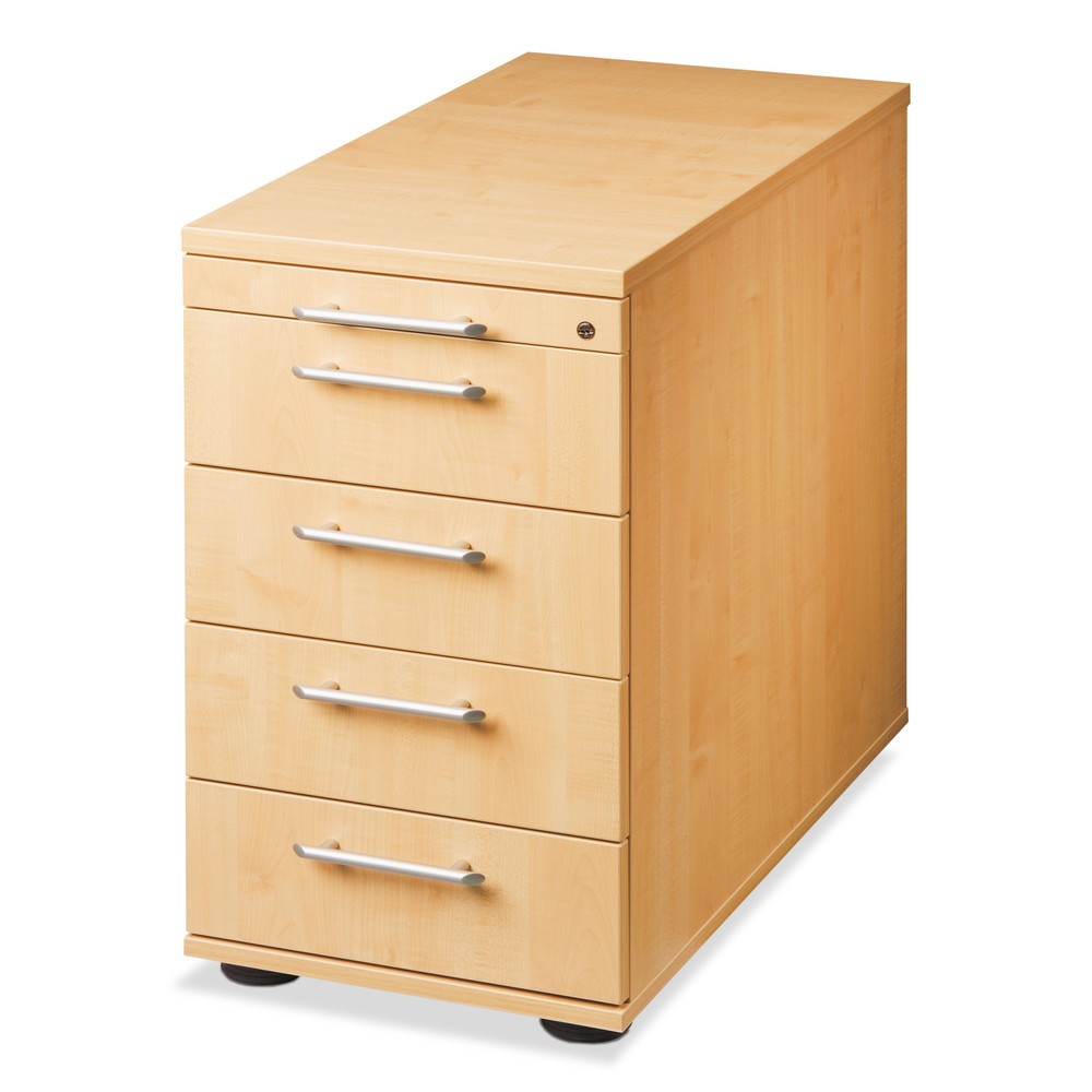 Standcontainer Solid, 5 Schubladen mit Kunststoff-Griff, lichtgrau