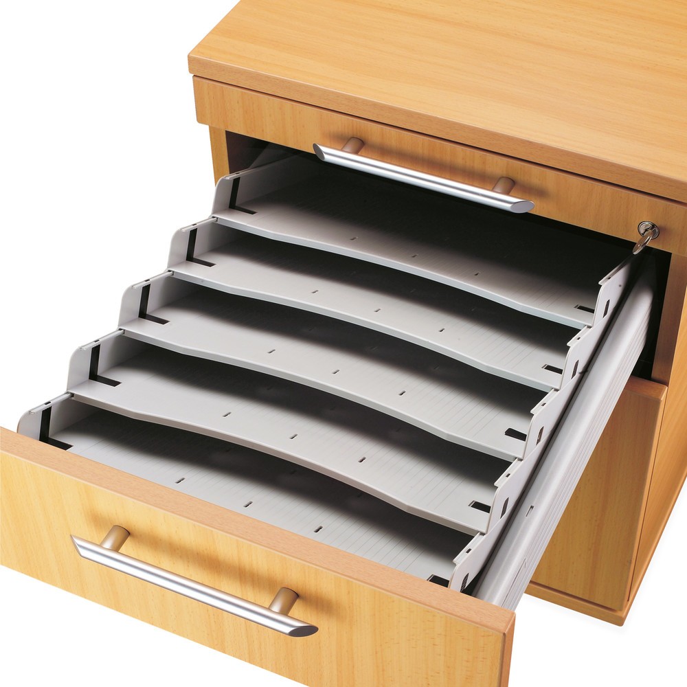 Schrägablage-Set für Rollcontainer Solid, 5 Fächer