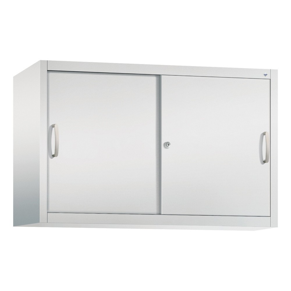 Aufsatzschrank für C+P Werkstatt-Schiebetürenschrank, 1 Fachboden, HxBxT 790 x 1.200 x 400 mm, lichtgrau, lichtgrau
