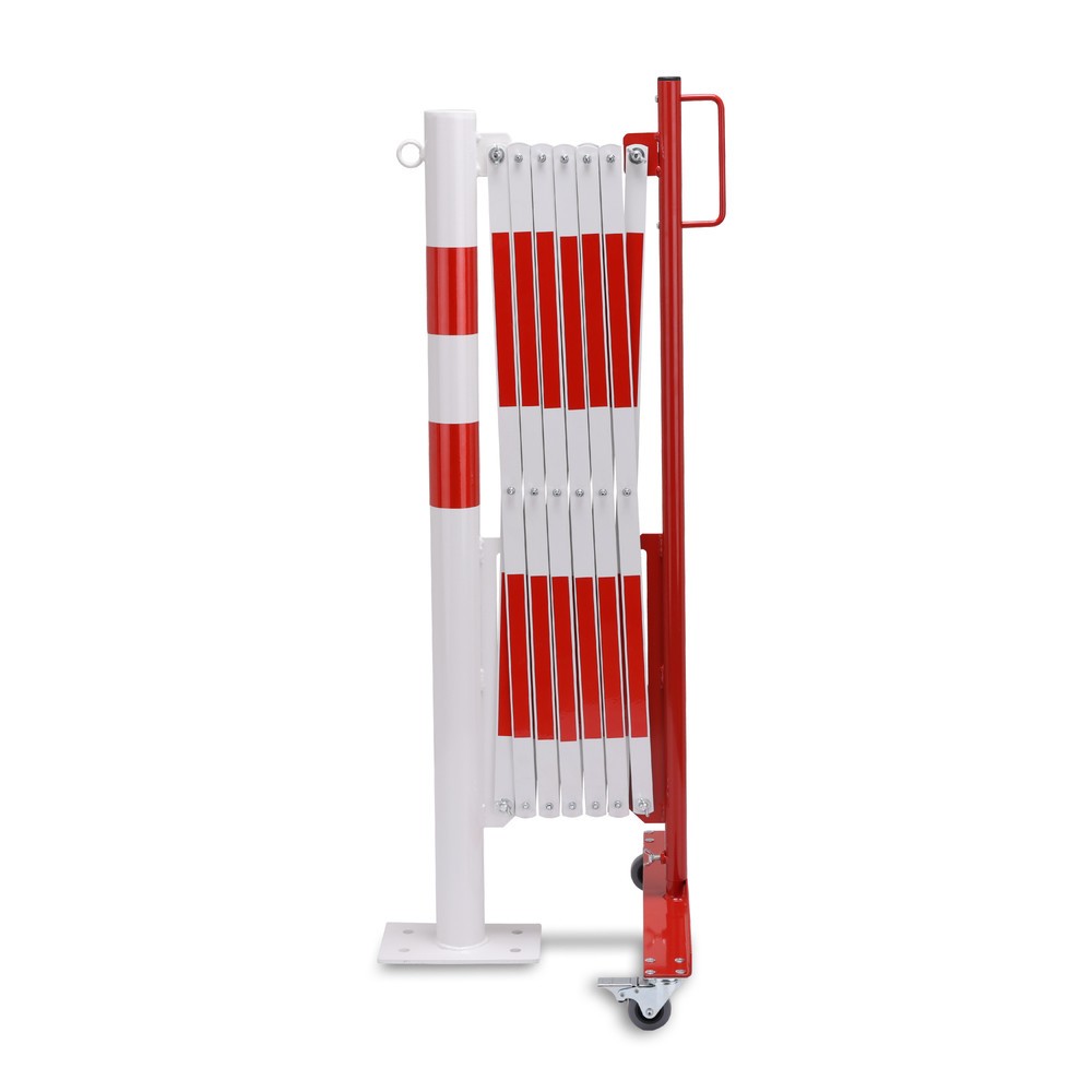 dancop Scherengitter mit Sperrpfosten, Ø 60 mm, Breite 3.600 mm, rot/weiss