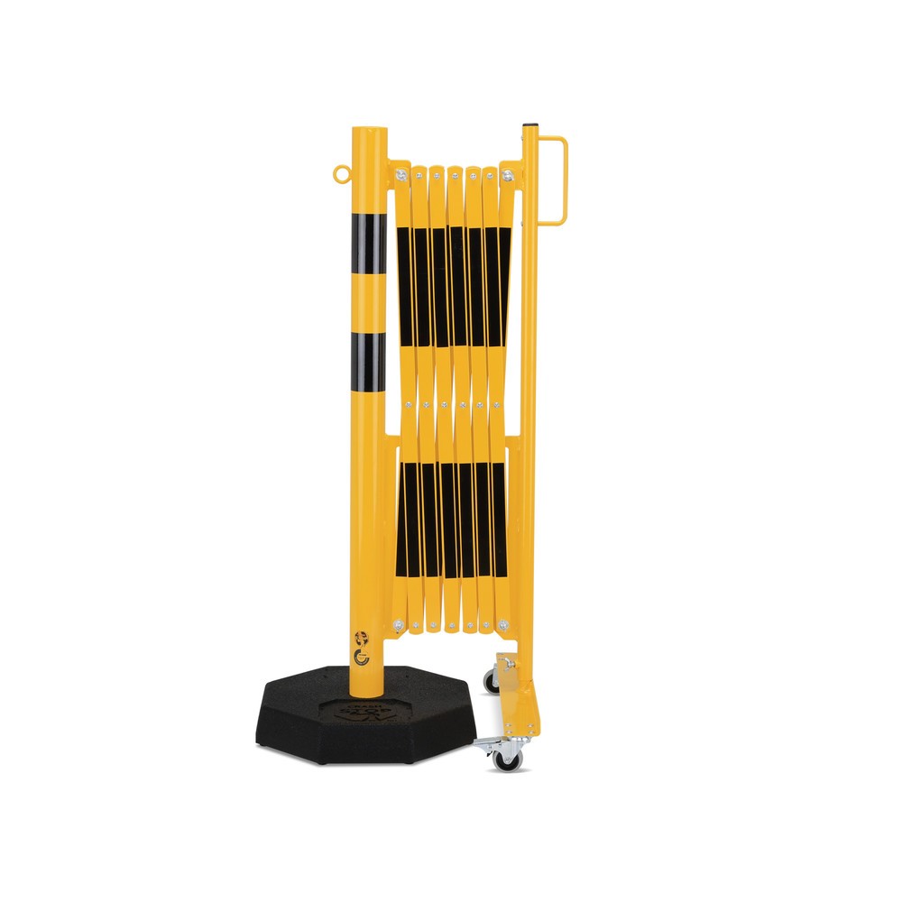 dancop Scherengitter, 1 Rollenfuß, 1 Standpfosten, Breite 3.600 mm, gelb/schwarz