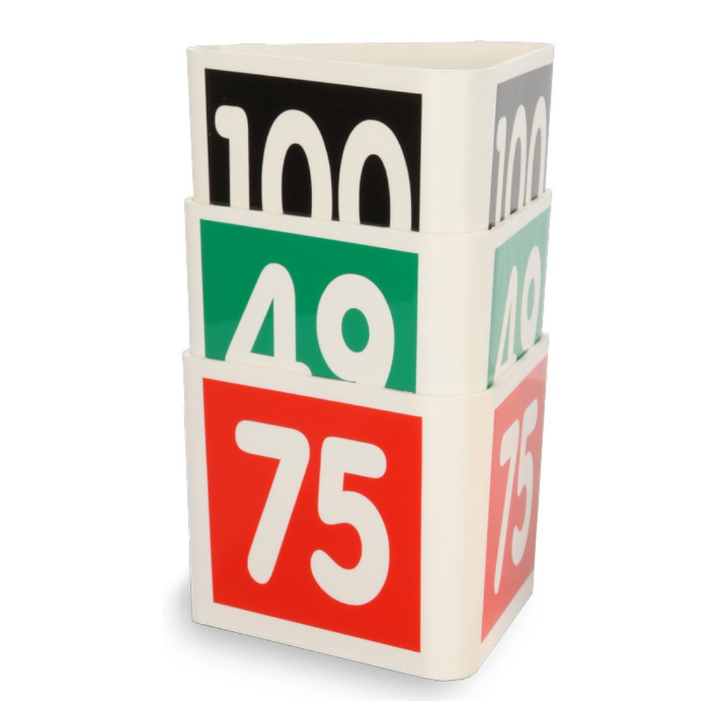 Leitzahlträger-Würfel, Ziffernfolge 76-100, schwarz