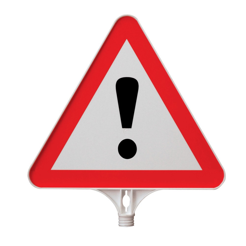 Hinweisschild "Achtung", Dreieck, für Leitkegel und Absperrpfosten, Seitenlänge 390 mm