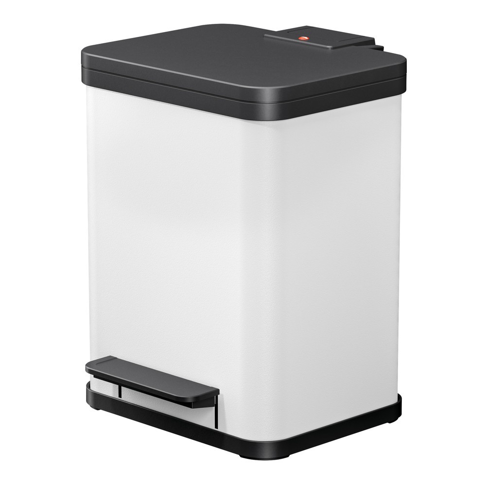 Hailo Tret-Wertstoffsammler Öko duo Plus M, 2x 9 Liter, gedämpfter Schliessmechanismus, weiss, matt