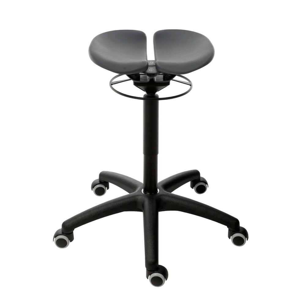 HEMMDAL Sitzschale auf Federelementen, Kunststoffsitz 2-geteilt, Sitzhöhe 500-680 mm, Rollen