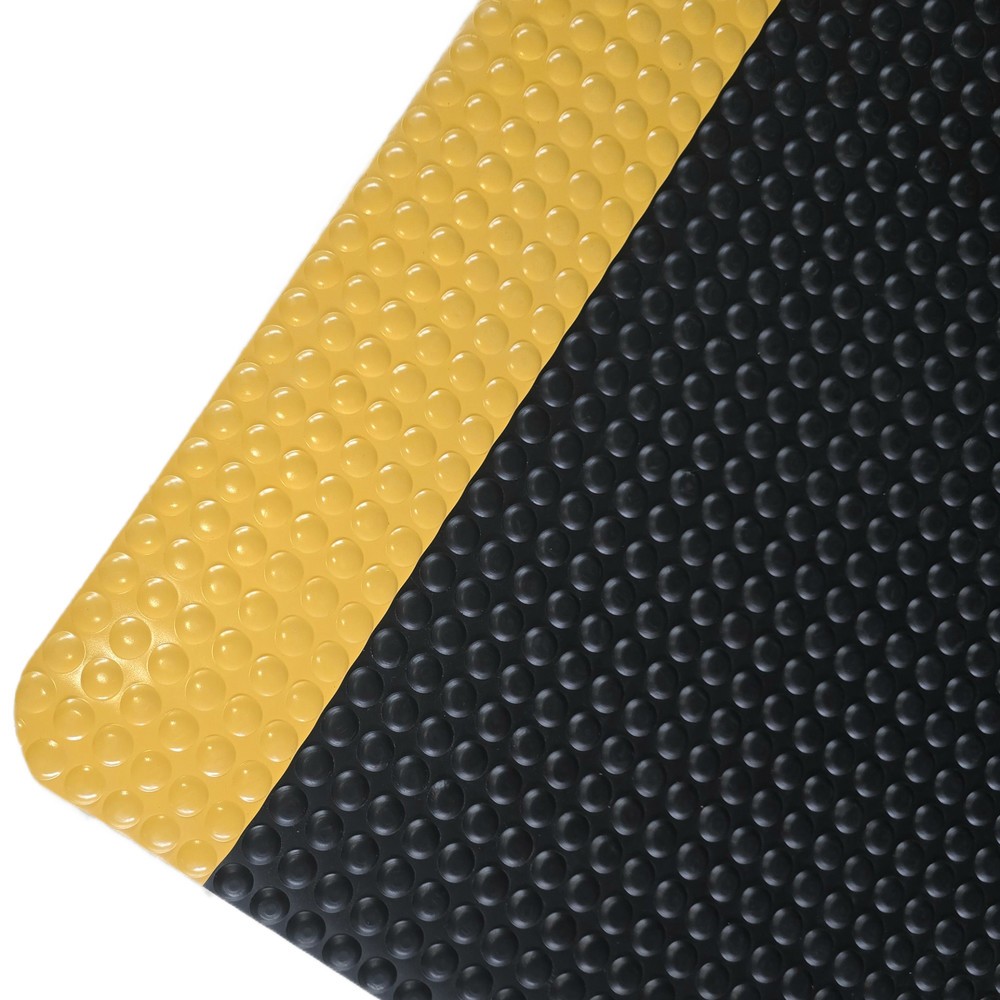 Steinbock® Anti-Ermüdungsmatte ErgoSoft Strong, Halbkugelprofil, 2-lagig, BxL 1.200 x 1.500 mm, schwarz/gelb