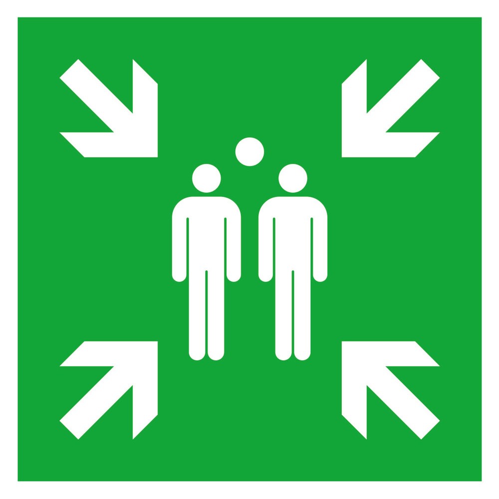 SafetyMarking® Sammelplatz, nicht langnachleuchtend, HxB 400 x 400 mm, Alu