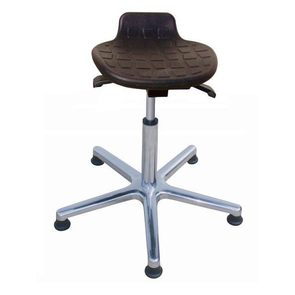 HEMMDAL Hocker Komfort, PU-Sitz, Sitzhöhe 570-820 mm, Aluminiumbasis, Bodengleiter